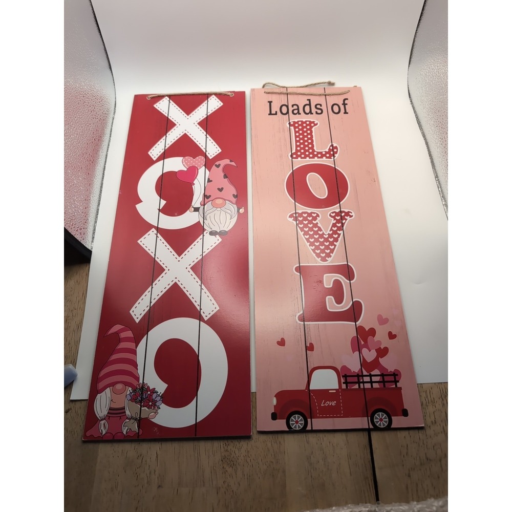 Valentine's St Patrick Welcome Set Of 2 Two Sided 6 X 17 - Picture 3 of 6
